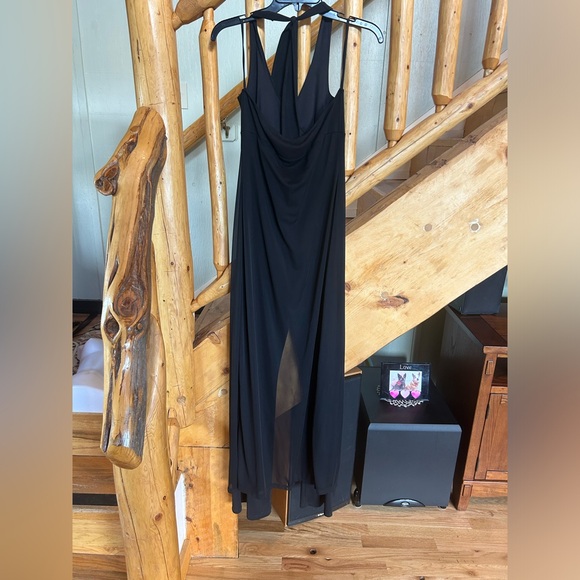 DONATING on 11/9 - Black Halter ENT Entrancy Jumpsuit - sheer elegant - Picture 10 of 11